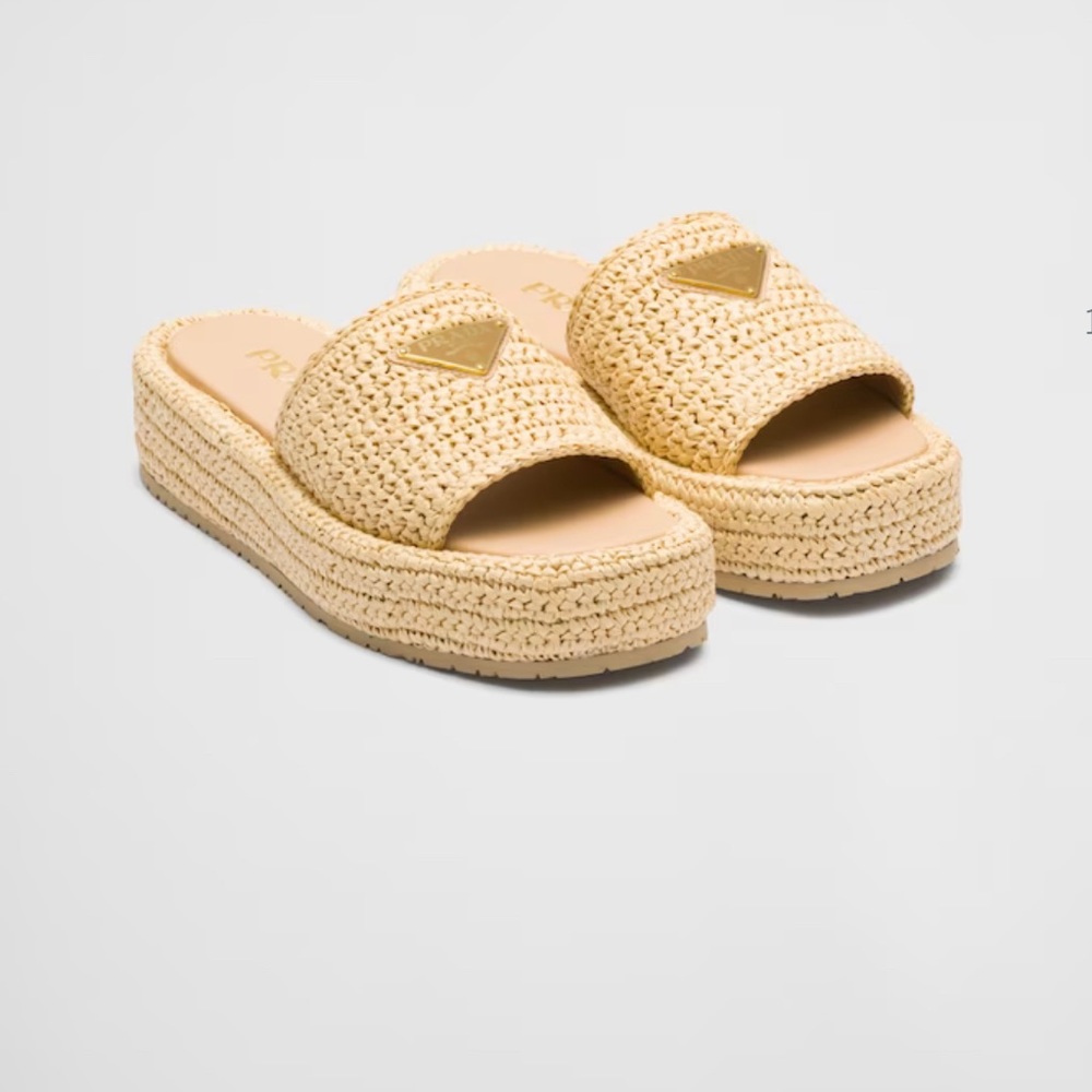 Prada copy crochet slides. NIB